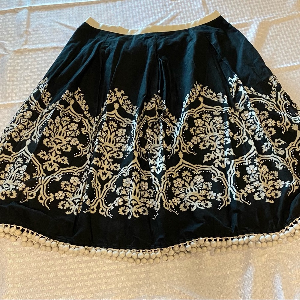Black and white skirt with beading design
